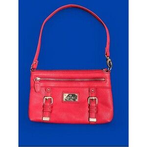 Y2K Nicole by Nicole Miller Red Shoulder Bag with Gold Accents Preppy